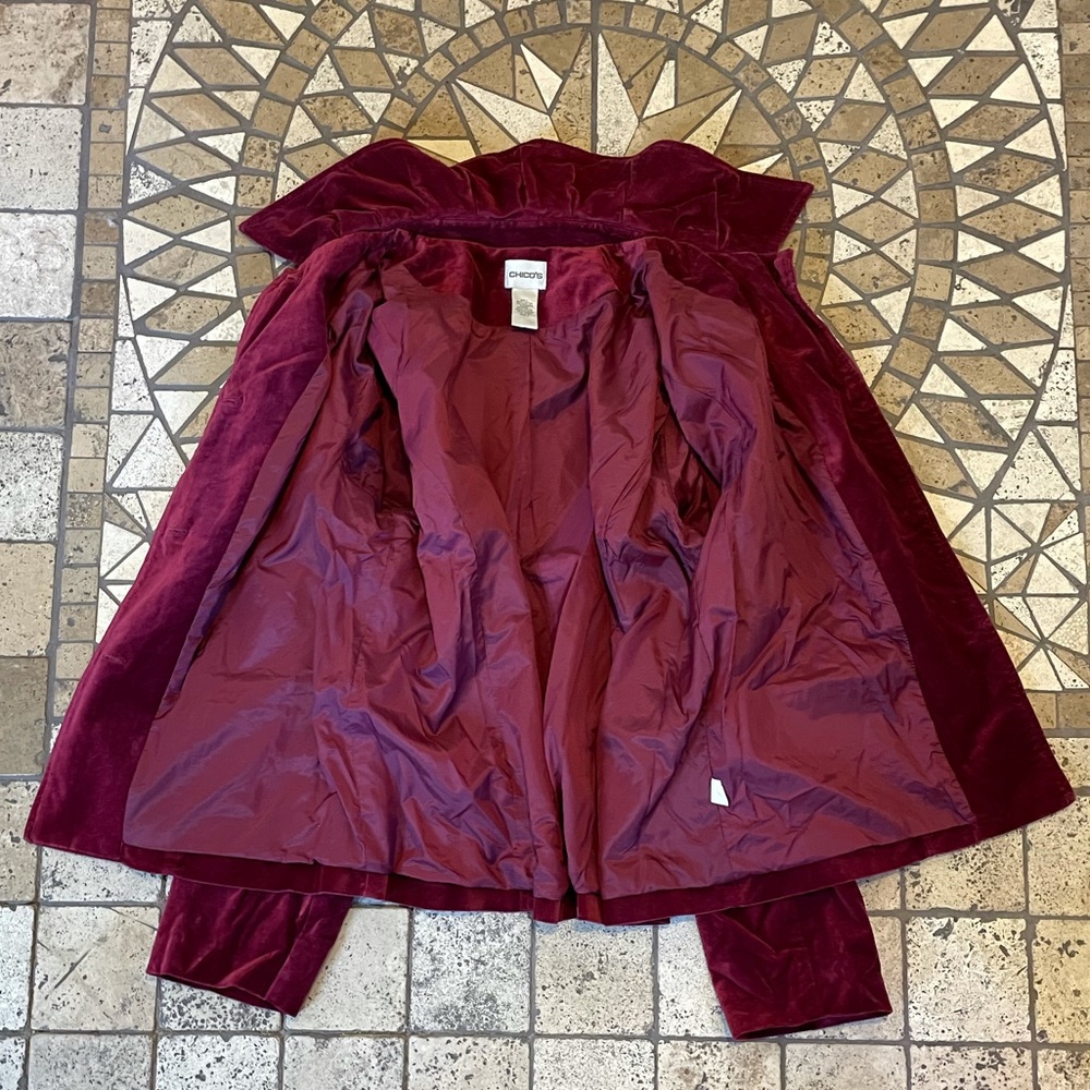 CHICO’s single breasted velour jacket blazer 2 - Picture 6 of 14